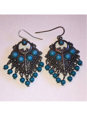 Laila Rowe Turquoise Color Boho Dangle Earrings